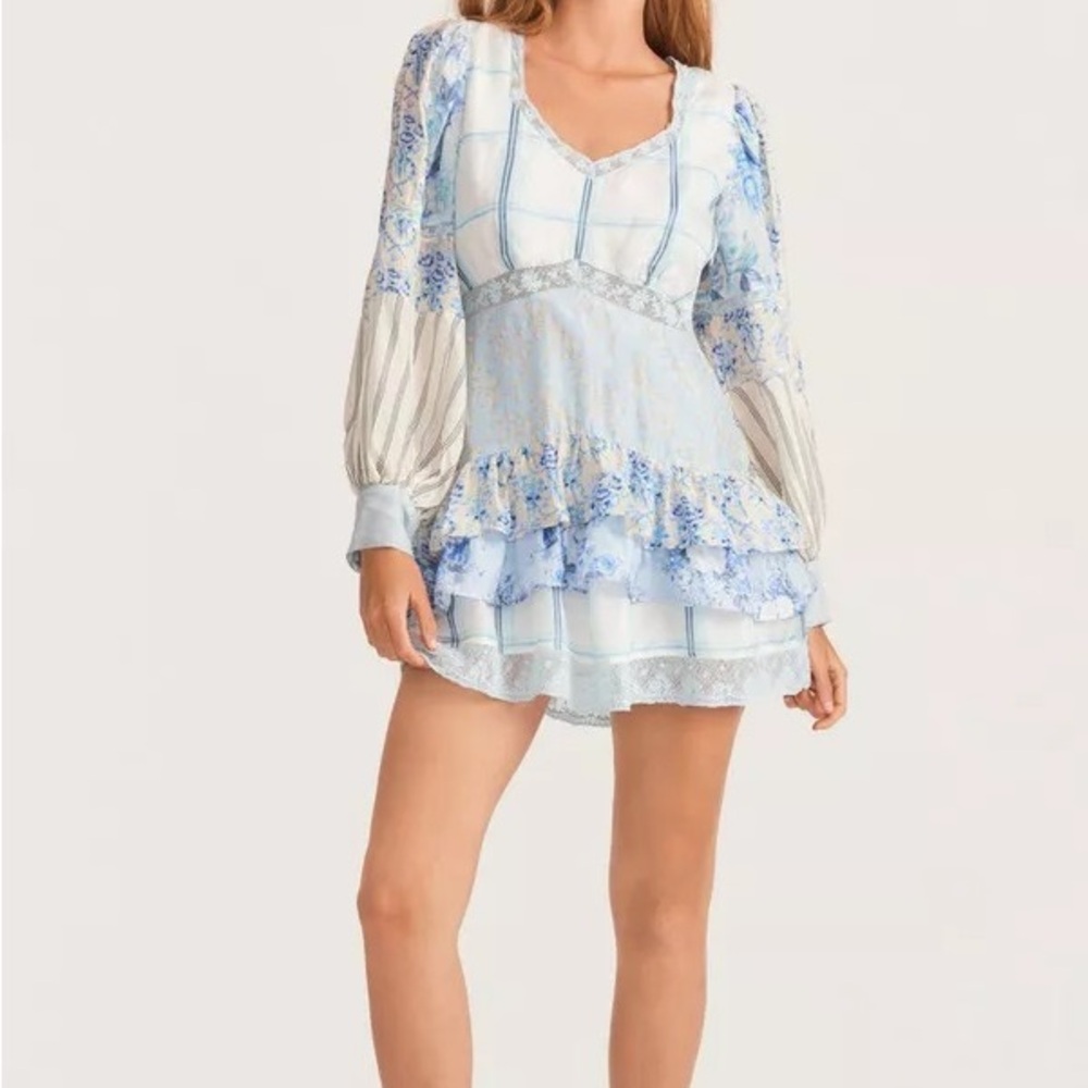 LoveShackFancy Sienne Silk Mini Dress 2